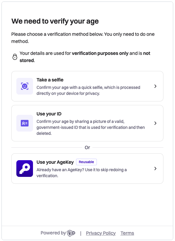 Age Verification Widget