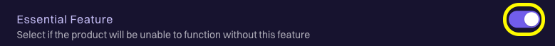 Essential Feature label being removed from a permission