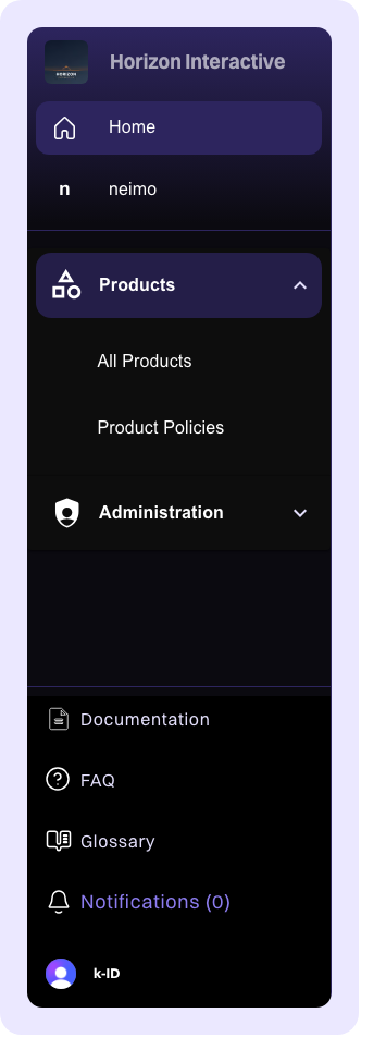 Sidebar navigation