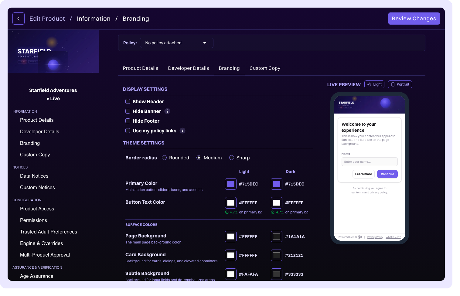 Branding customization