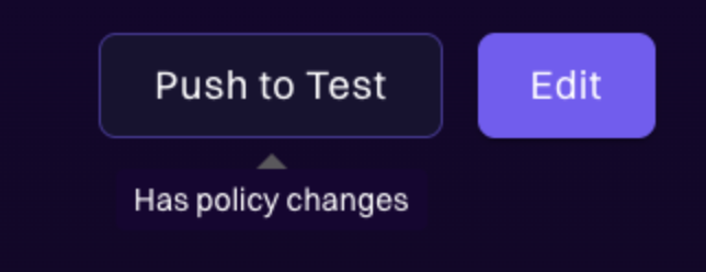 Push to Test with policy attached